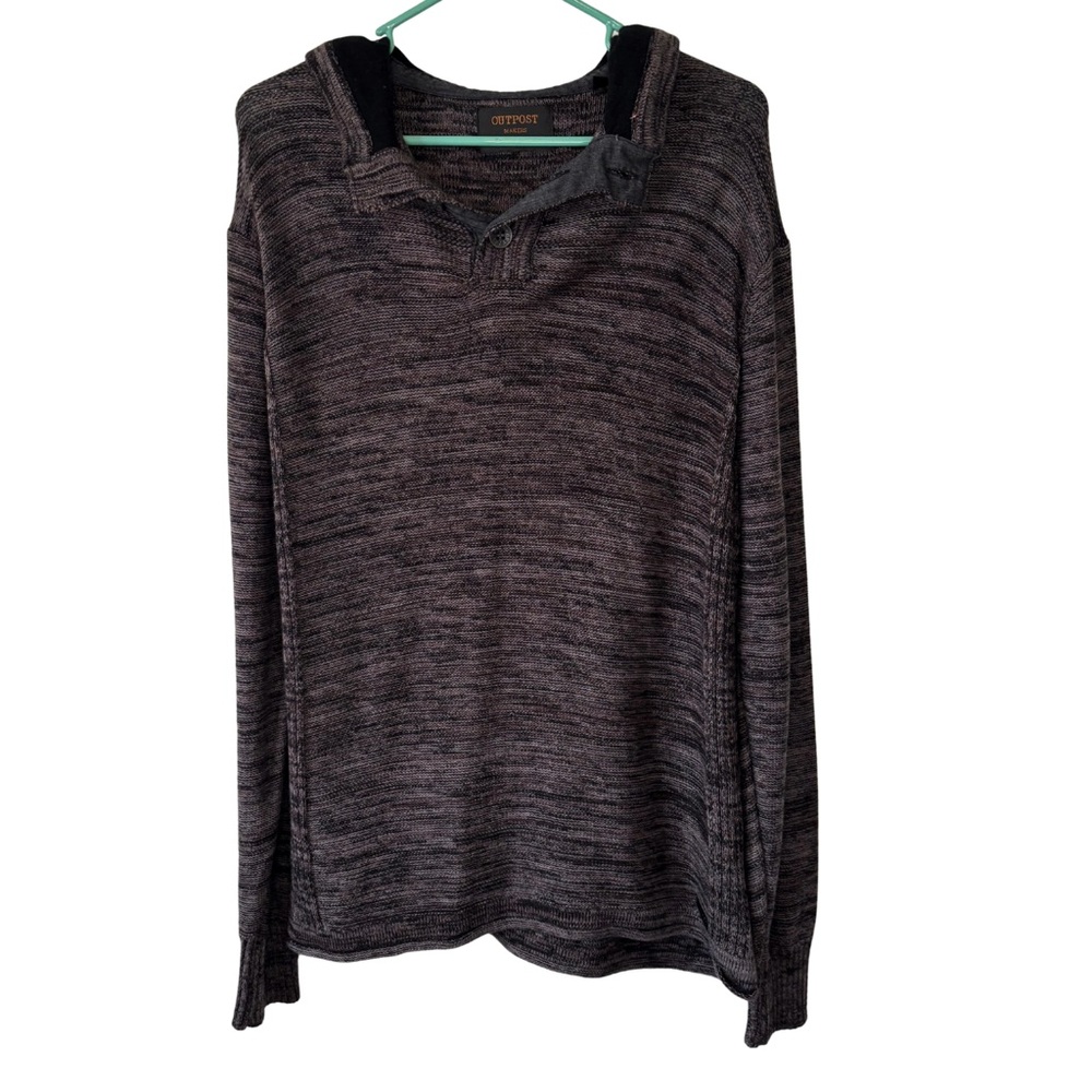 Outpost Makers Gray Long Sleeve Knit Hoodie Size Large